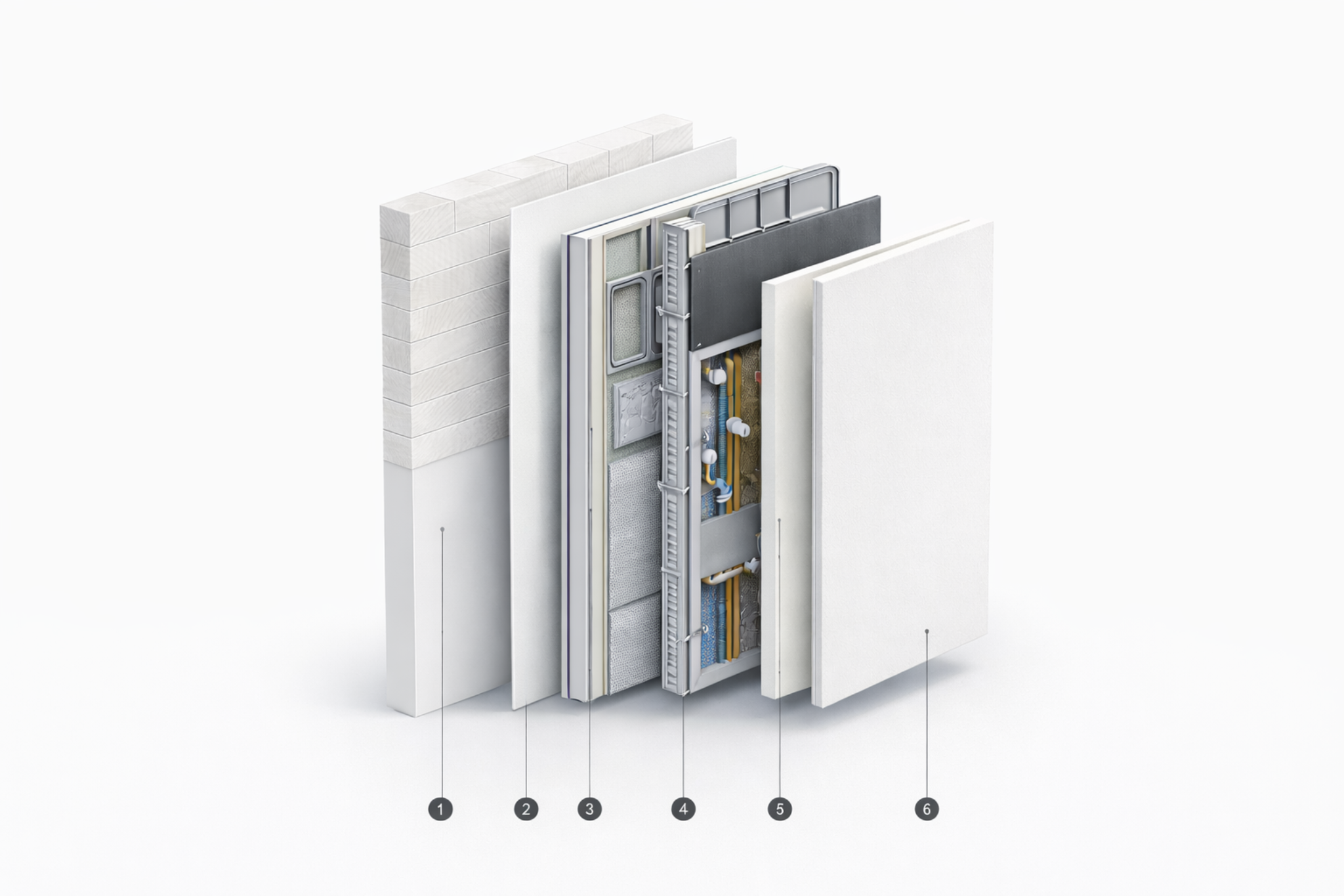 Camadas construtivas ModularV — estrutura, isolamento e acabamento